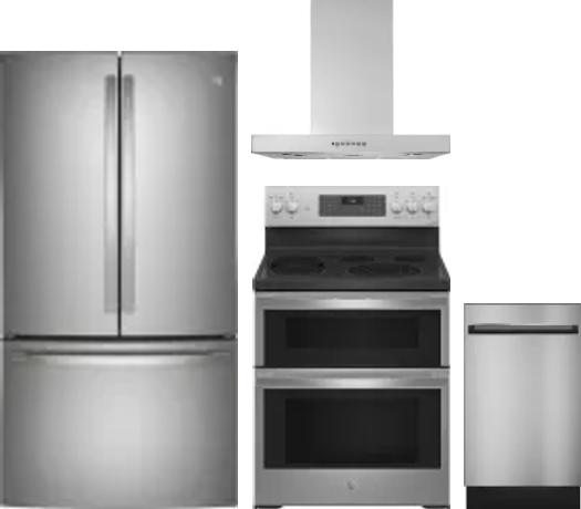 4 Piece Package Includes Refrigerator, Range, Hood And Dishwasher